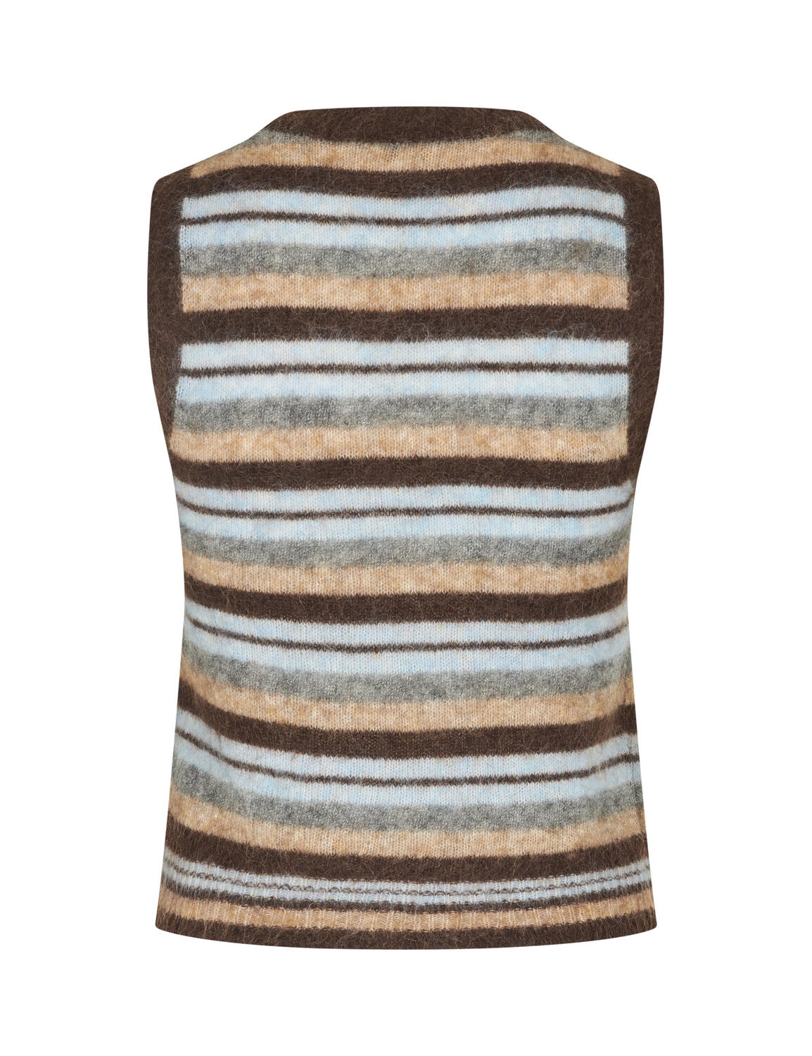 Flavin-M strikket vest - Friday Mutli Stripe Brown